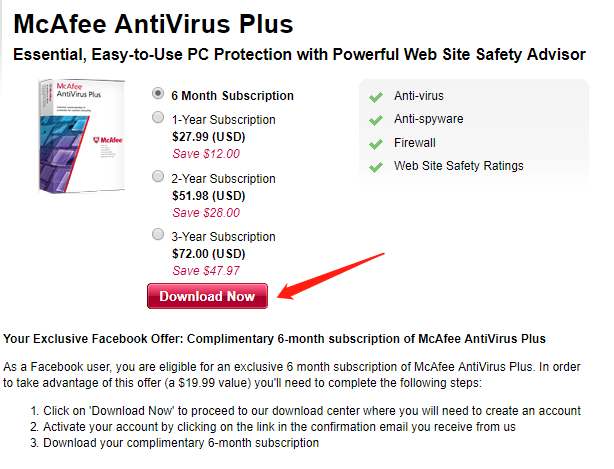 Download mcafee antivirus plus